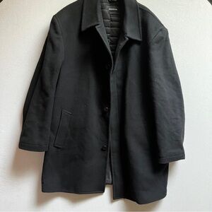 Jones New York Wool Cashmere Men's Black Overcoat Sz 46R